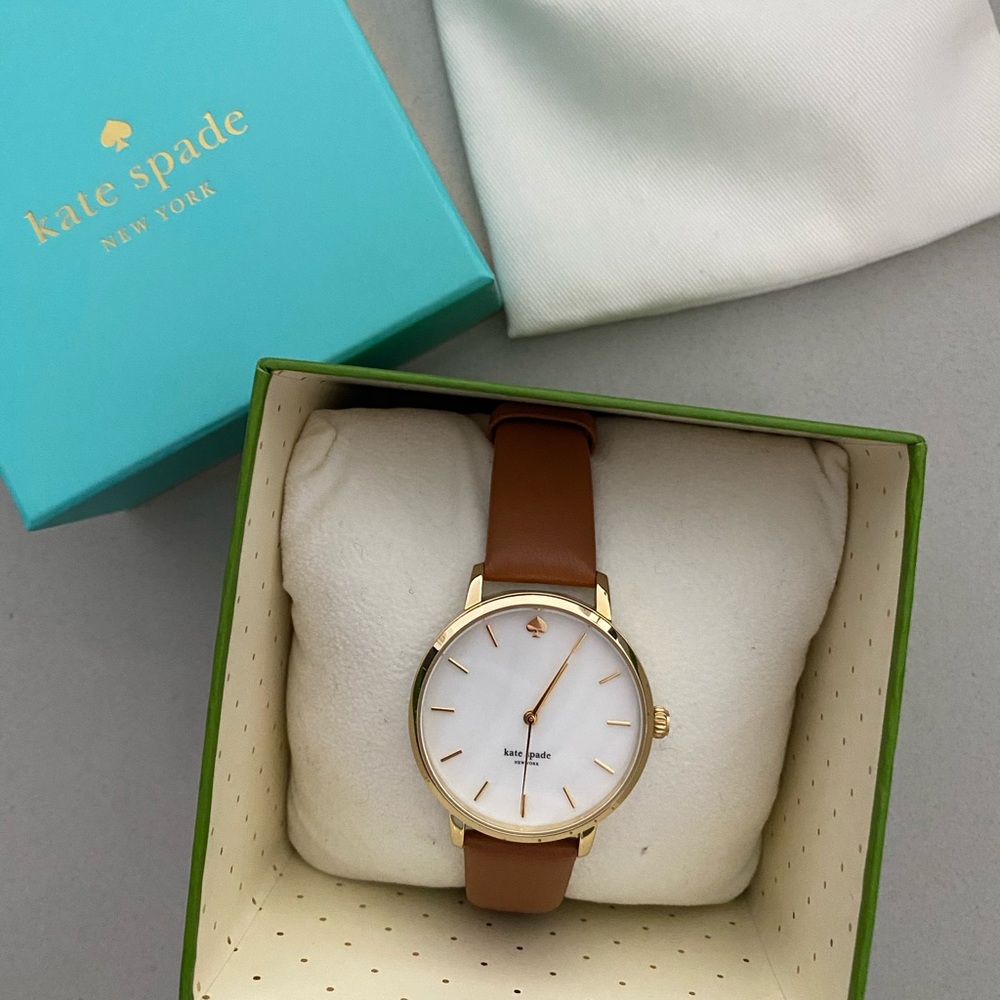 Kate spade cognac leather strap watch